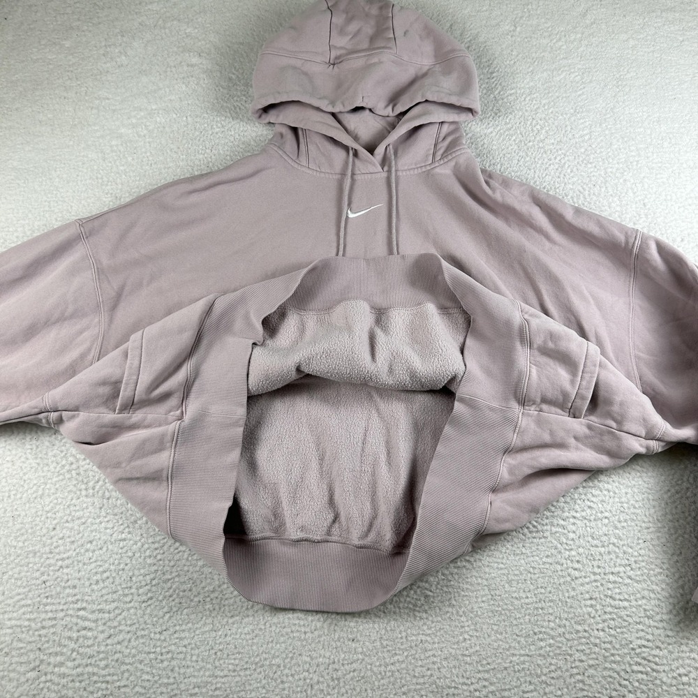 Nike Hoodie Womens XL Purple‎ Phoenix Fleece Cropped Boxy Pullover Sweatshirt - Picture 5 of 14